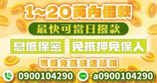 1~20萬內借錢方案，最快可當日撥款