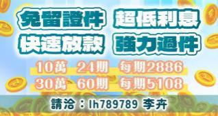 免留證件，超低利息，快速放款