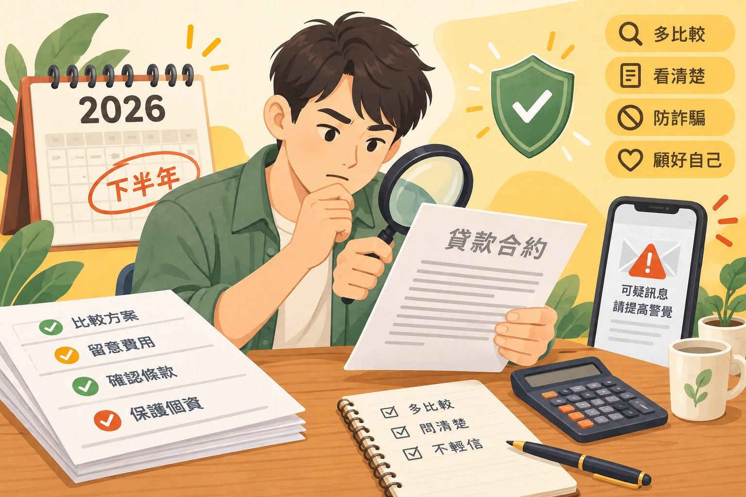 2026下半年借錢注意事項：檢查借款契約、費用與防詐風險