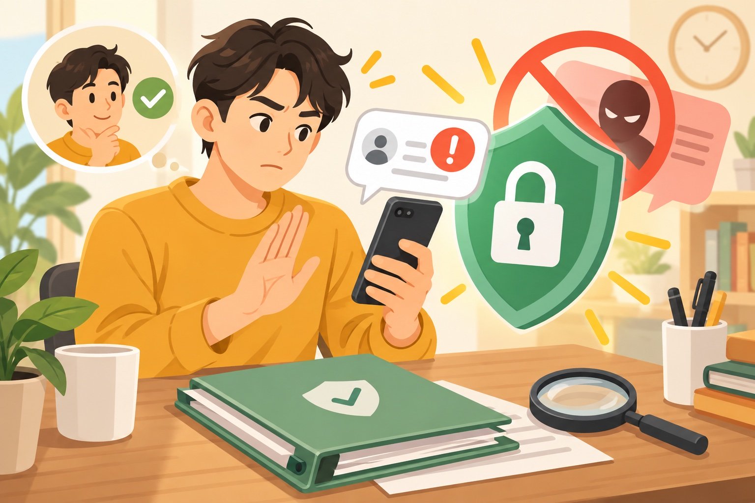 辨識貸款詐騙並保護帳戶與個人資料的示意圖