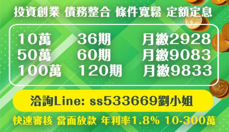 投資創業 債務整合 條件寬鬆 定額定息 快速審核