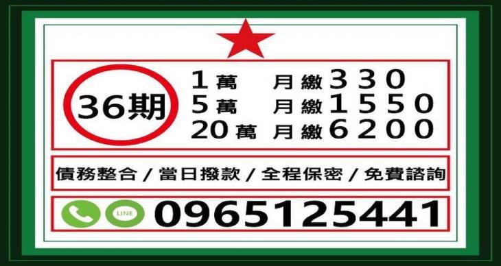 36期借款｜本利攤還0負擔
