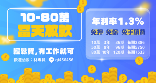 輕鬆貸，有工作就可借款