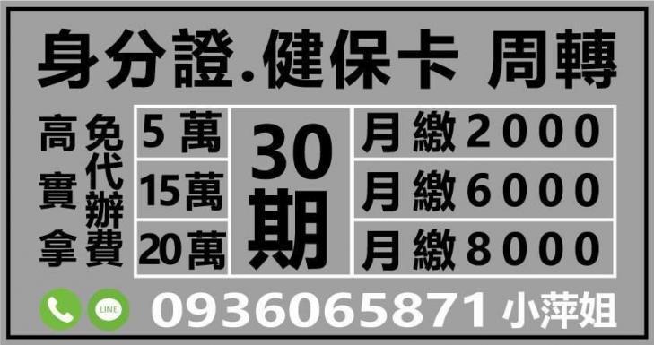 身分證借款&健保卡借款資訊